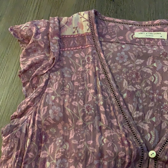 Spell Dahlia Playsuit in Mulberry - Picture 7 of 14